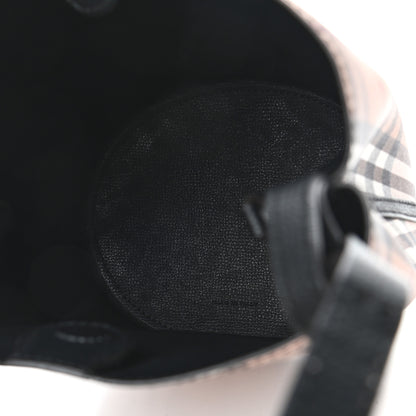 Burberry Haymarket Check Colours Small Lorne Bucket Crossbody Black 5 of 10