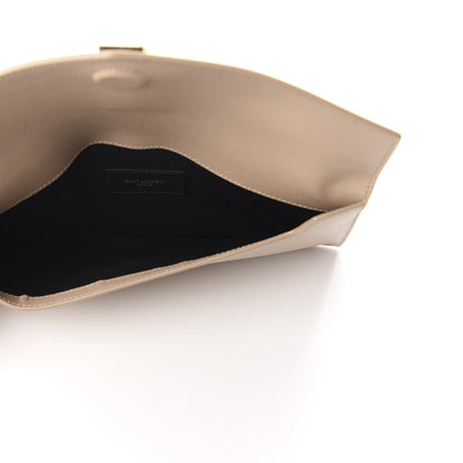 Saint Laurent Grain De Poudre Uptown Pouch Dark Beige 5 of 7