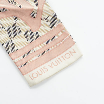 Louis Vuitton Silk Damier Azur Tahitienne Bandeau Rose Ballerine 3 of 6