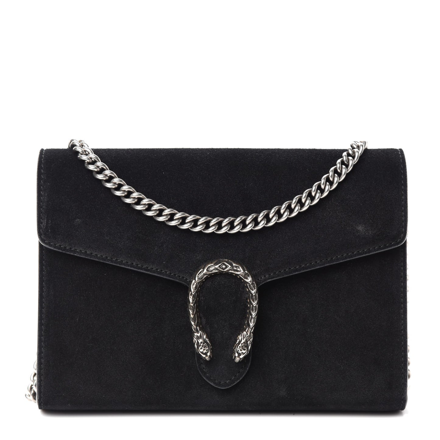 Suede Mini Dionysus Chain Wallet Black