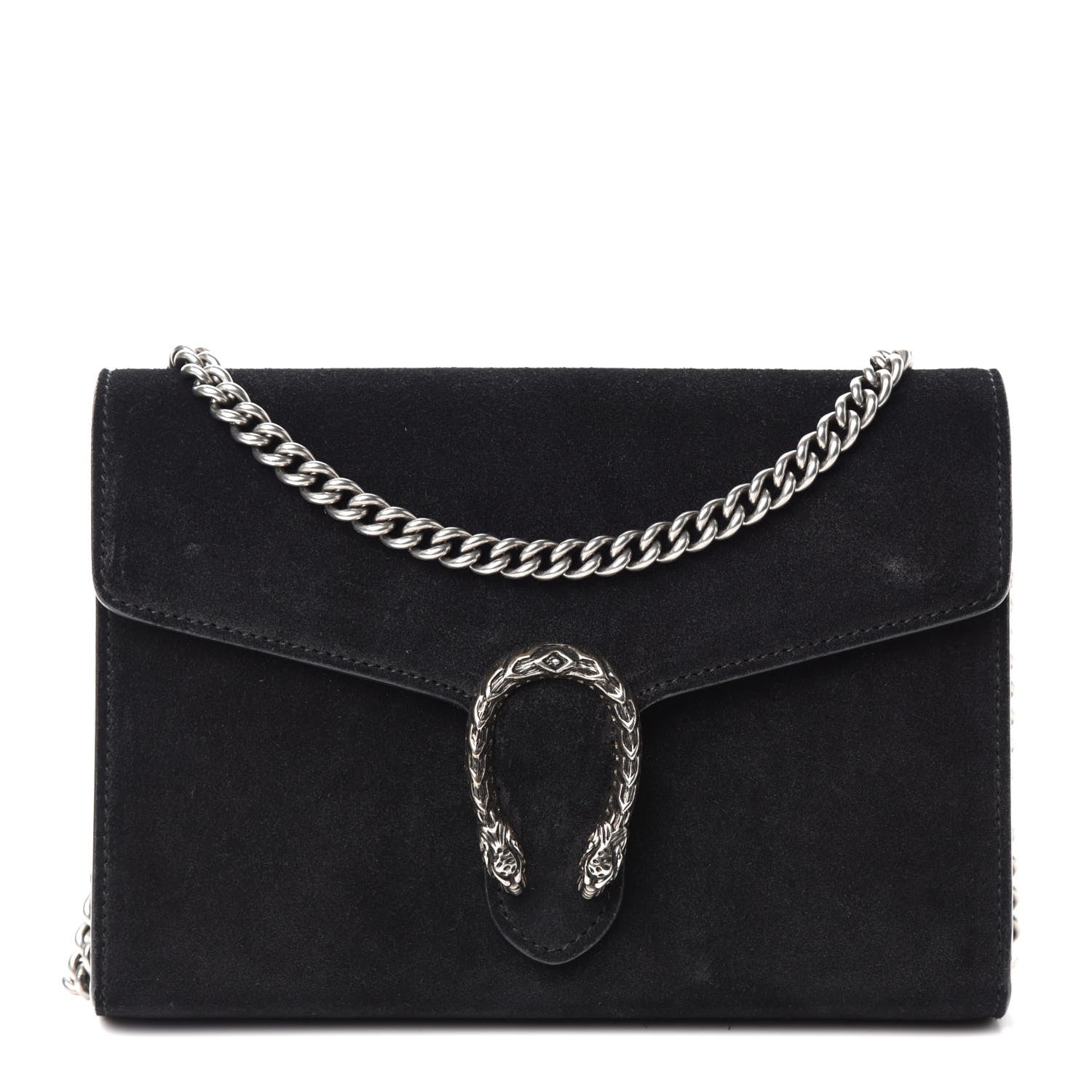 Gucci Suede Mini Dionysus Chain Wallet Black 1 of 11