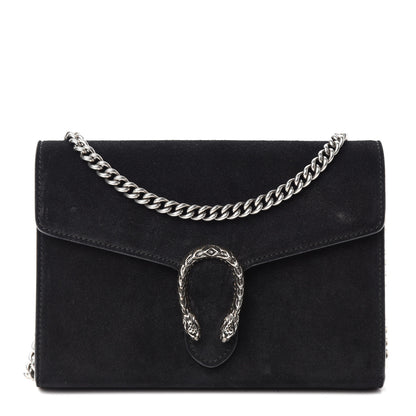 Gucci Suede Mini Dionysus Chain Wallet Black 1 of 11