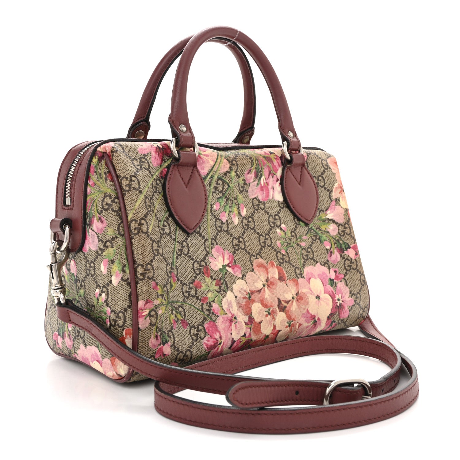 Gucci GG Supreme Monogram Blooms Small Boston Beige Multicolor Dry