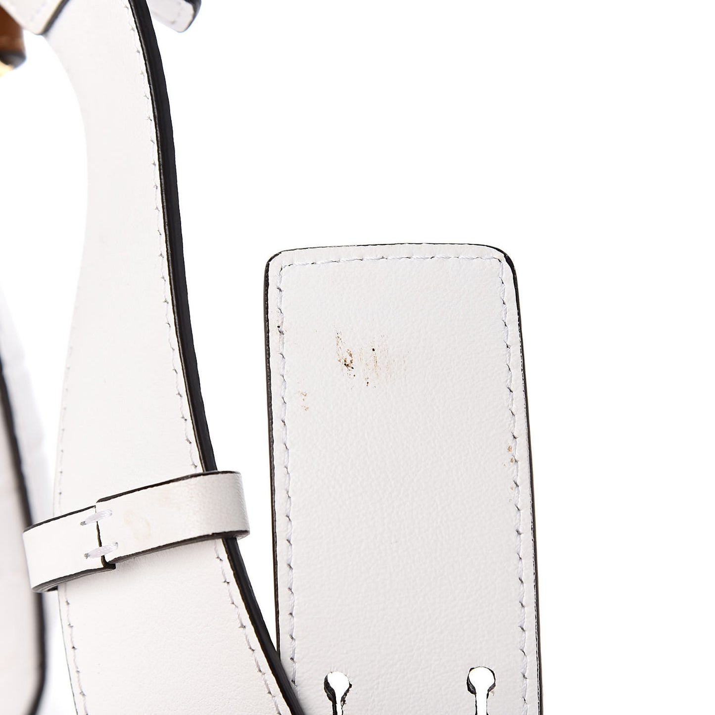 Calfskin Crocodile Embossed Small C Double Carry Brilliant White