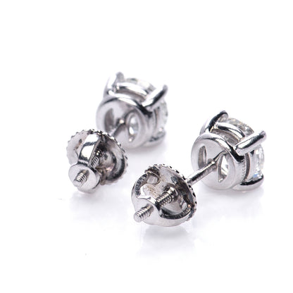 Tiffany Platinum Diamond 1.58ctw Solitaire Earrings 3 of 6
