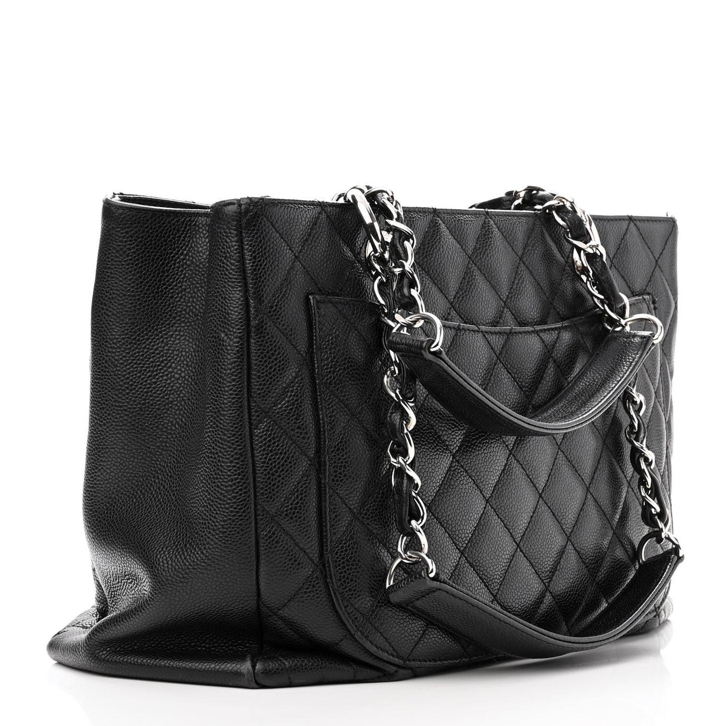 Caviar Quilted Grand Shopping Tote GST Black