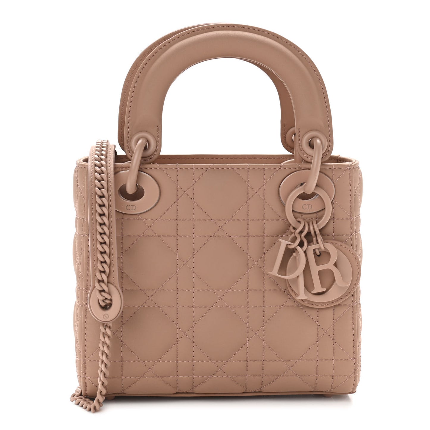 Ultra Matte Calfskin Cannage Mini Lady Dior Light Beige