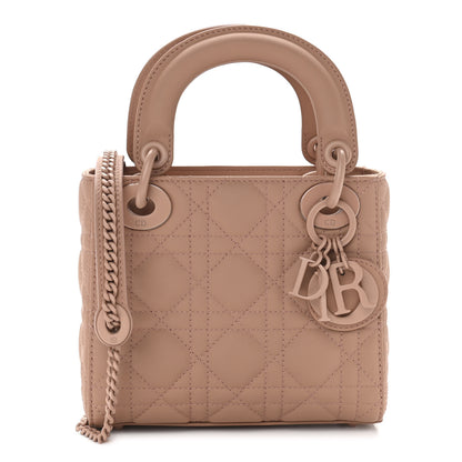 Christian Dior Ultra Matte Calfskin Cannage Mini Lady Dior Light Beige 1 of 11