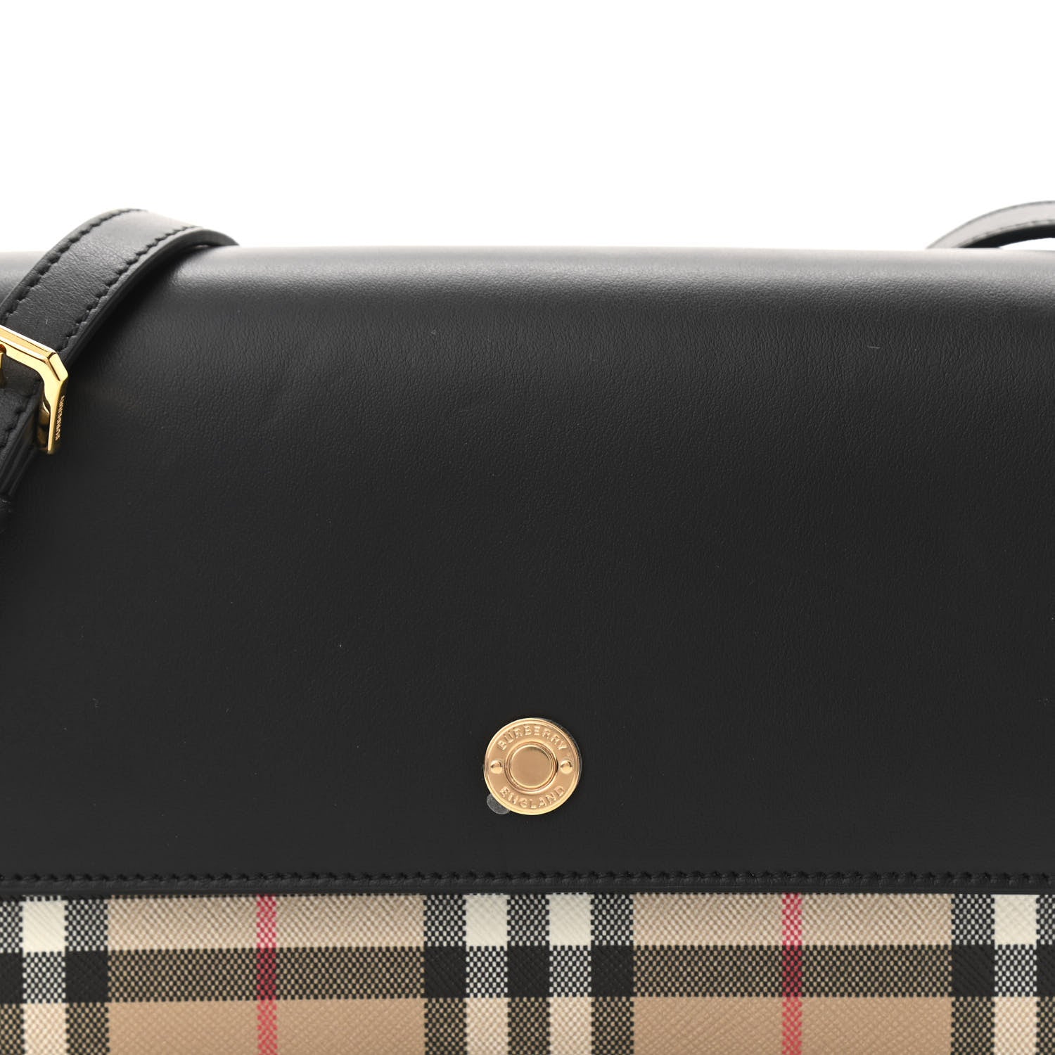 Burberry Calfskin Vintage Check New Hampshire Bag Black 7 of 9