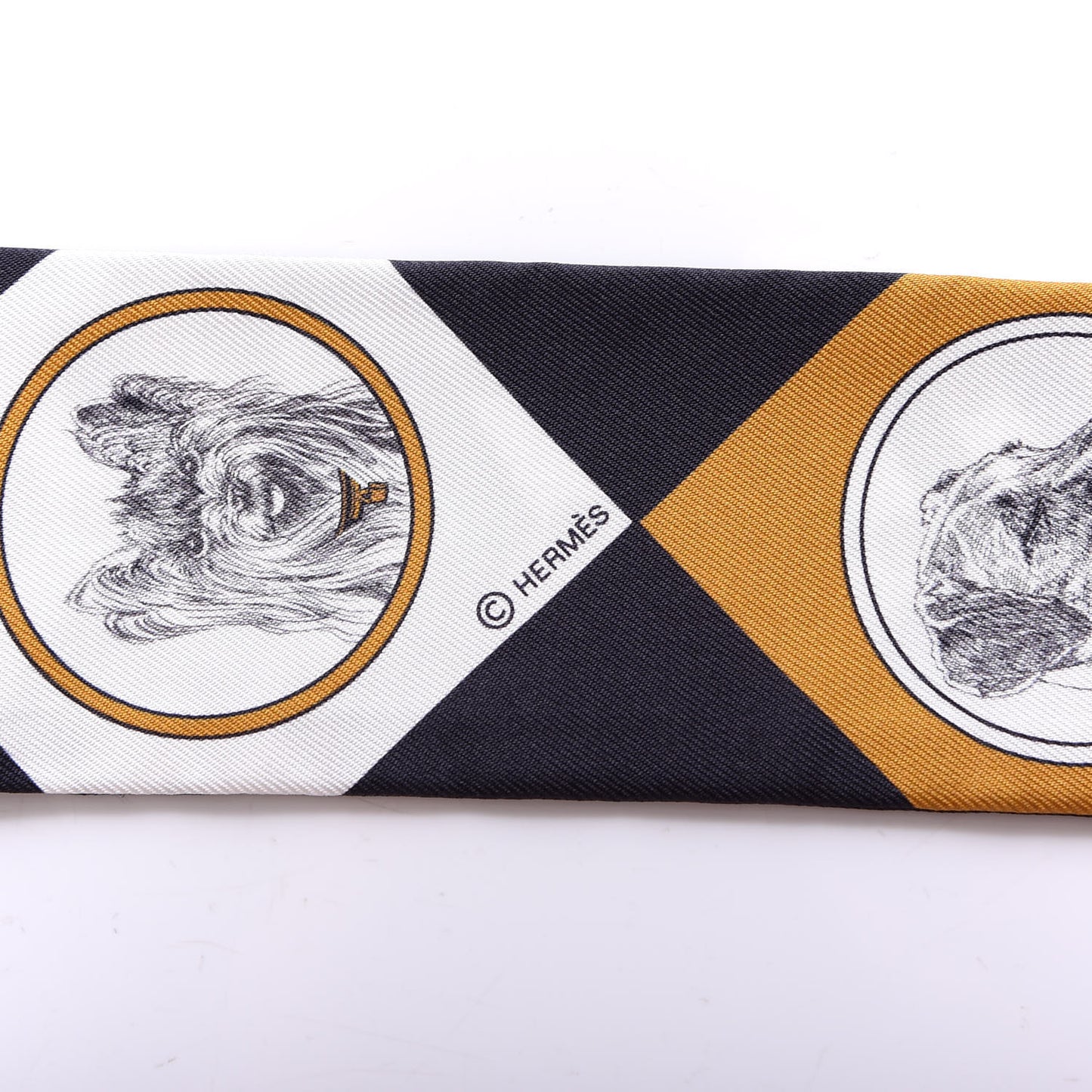 Silk Colliers Et Chiens Twilly Black Gold White