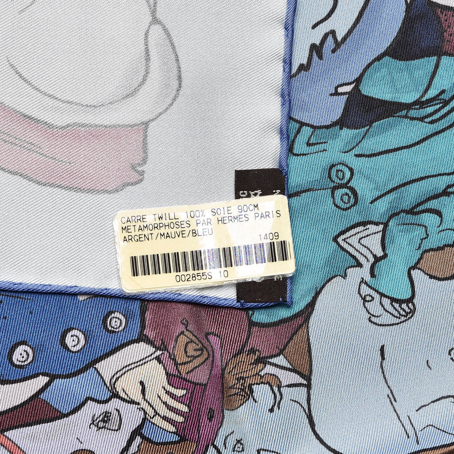 Silk Metamorphoses Par Paris Scarf 90 Argent Mauve Bleu