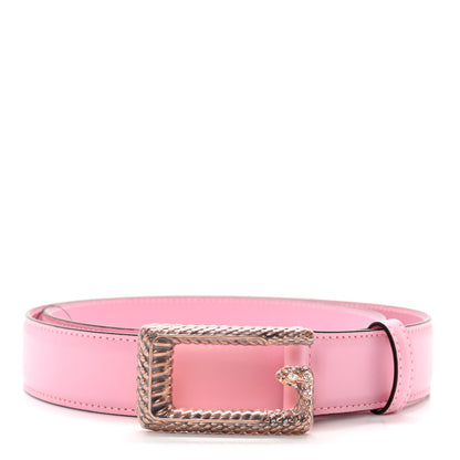 Gucci Plutone Calfskin Enamel Crystal Square G Snake 30mm Belt 80 32 Sugar Pink 1 of 7