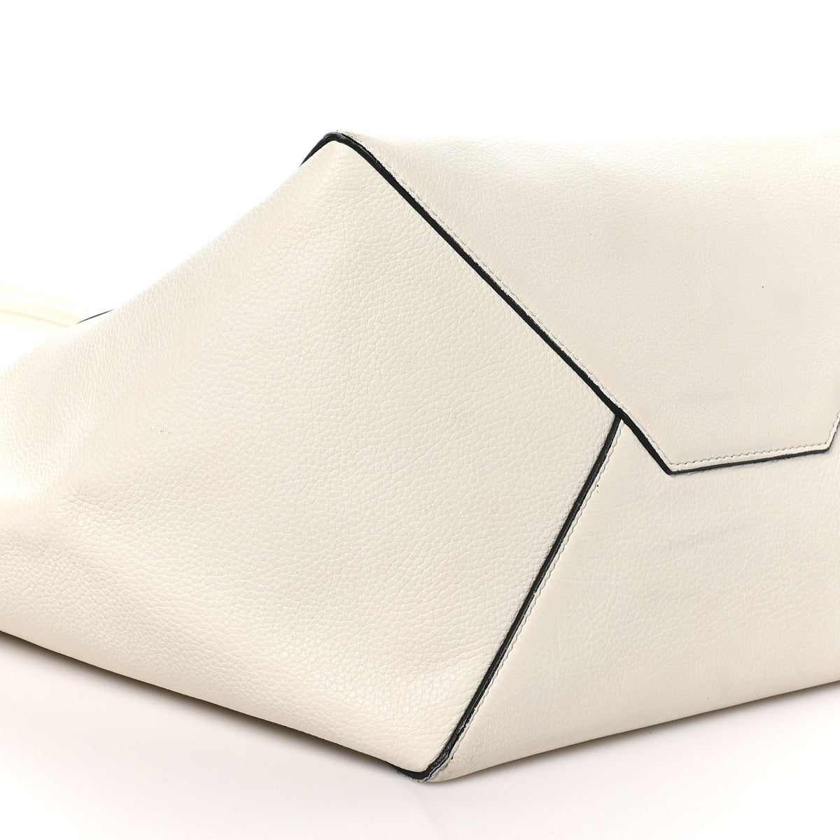 Celine Grained Calfskin Medium Horizontal Cabas Phantom White 8 of 9