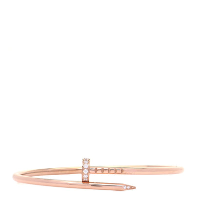 Cartier 18K Pink Gold Diamond Small Juste Un Clou Bracelet 15 1 of 7