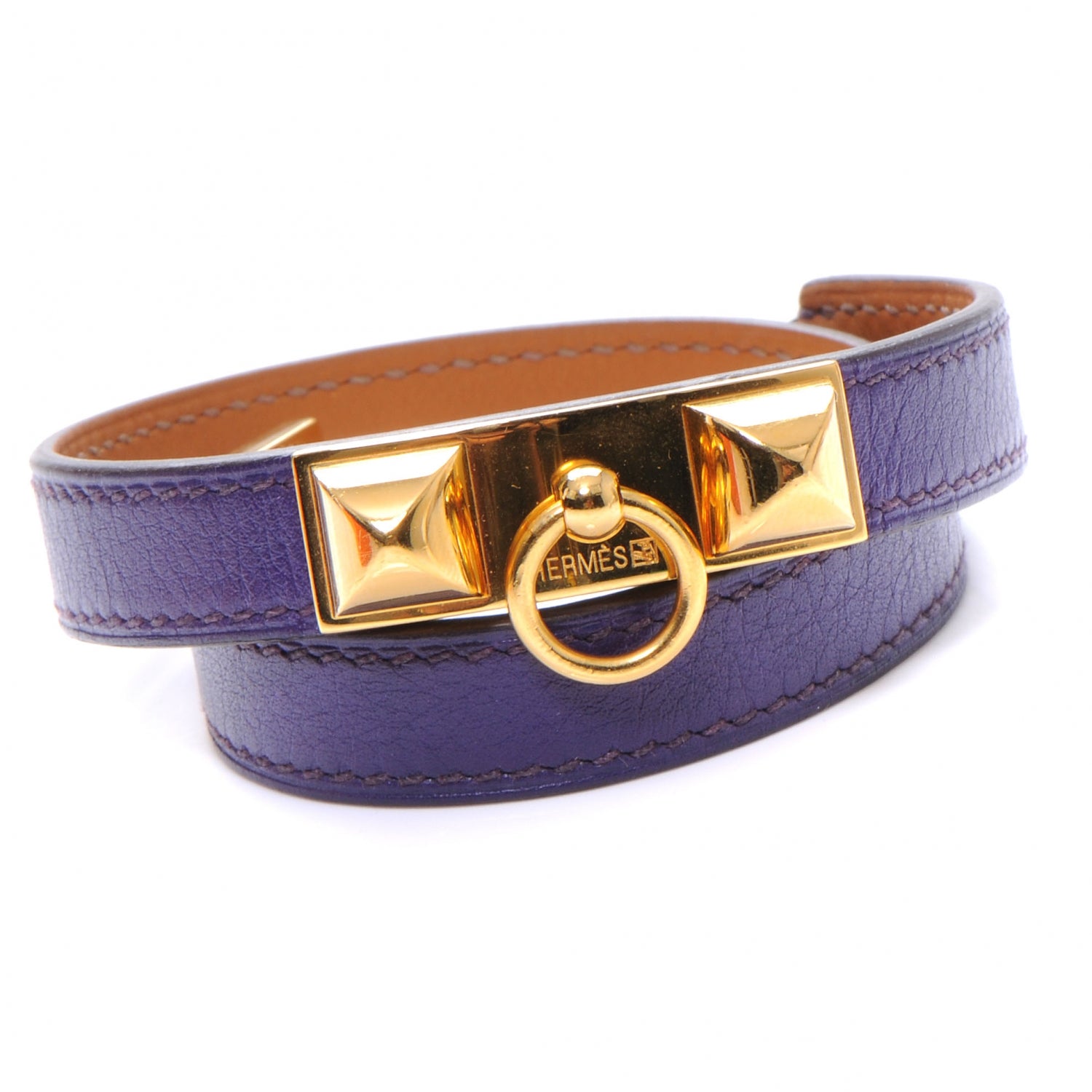 Hermes Chamonix Rivale Double Tour Bracelet XS Iris 1 of 6