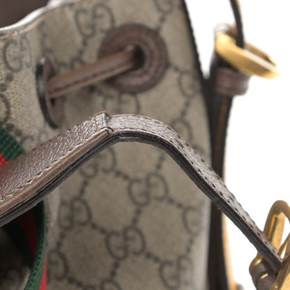 Gucci GG Supreme Monogram Neo Vintage Drawstring Bucket Backpack Beige New Acero Crop 20 of 22
