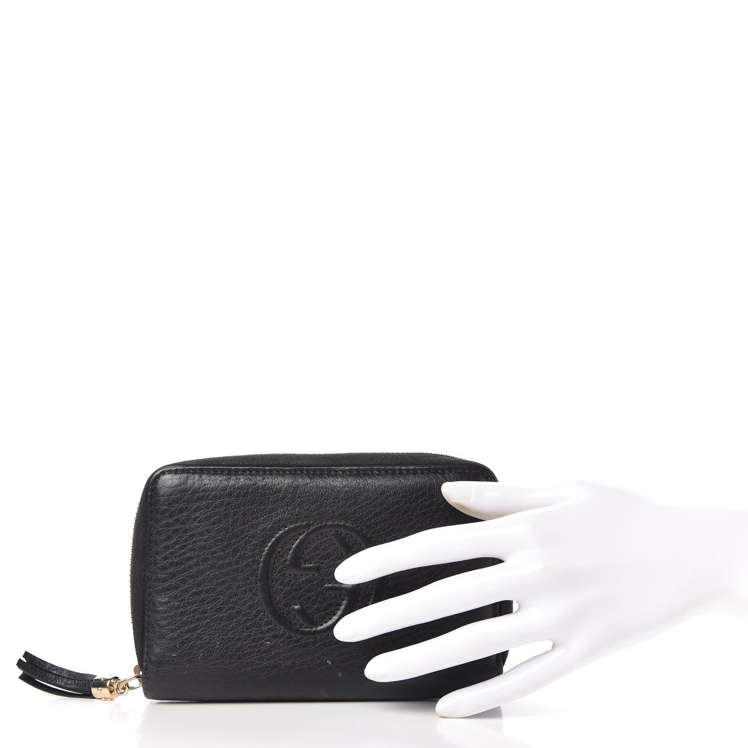 Gucci Pebbled Calfskin Medium Soho Zip Around Wallet Black 2 of 9