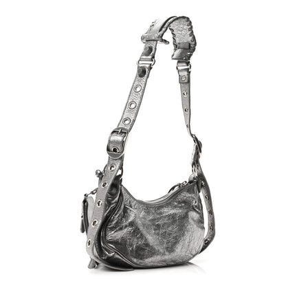 Balenciaga Metallic Agneau Arena Le Cagole Shoulder Bag XS Silver 3 of 10