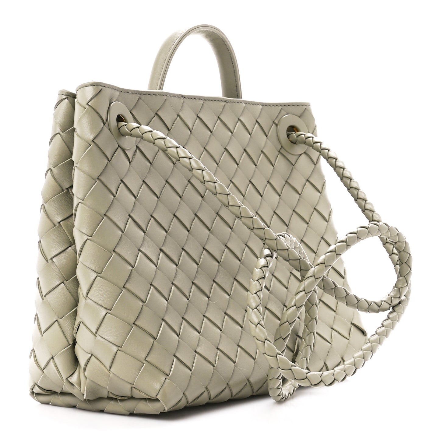 Nappa Intrecciato Small Andiamo Shoulder Bag Travertine