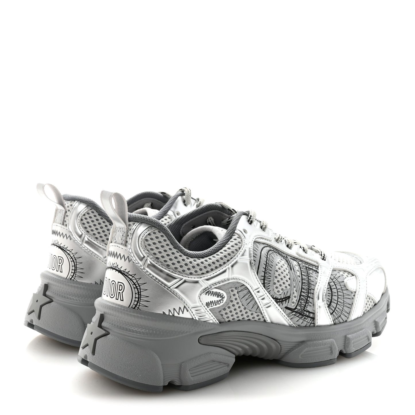 Technical Mesh Dior Chrono Sneakers 38 Silver