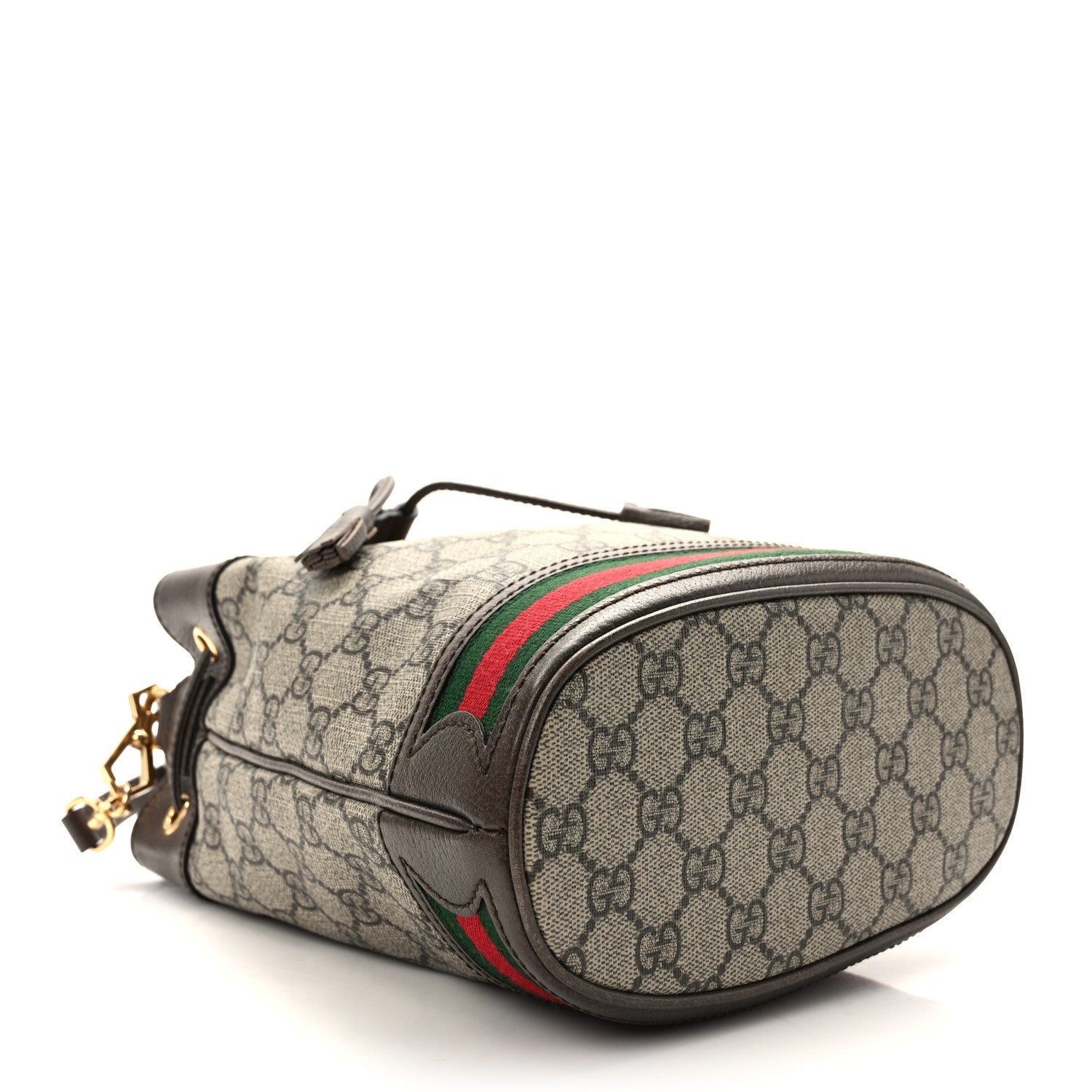 Gucci GG Supreme Monogram Web Small Ophidia Bucket Bag Brown 4 of 10