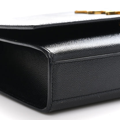 Saint Laurent Grain De Poudre Medium Classic Monogram Kate Satchel Black 8 of 9