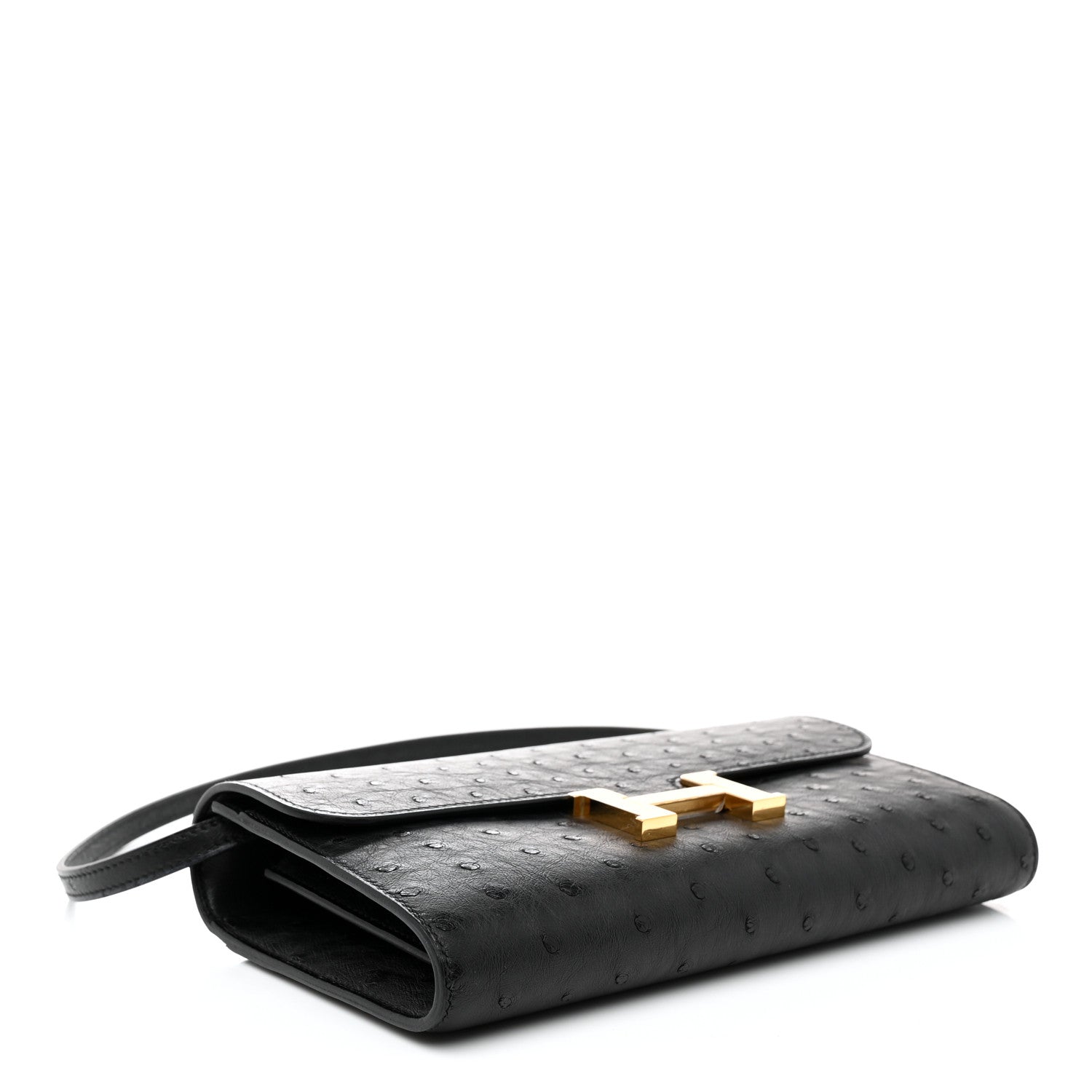 Hermes Ostrich Constance Long Wallet To Go Black 4 of 8