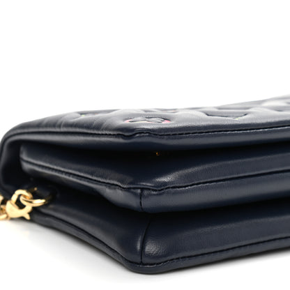 Louis Vuitton Lambskin Embossed Monogram LV Garden Pochette Coussin Navy 8 of 9