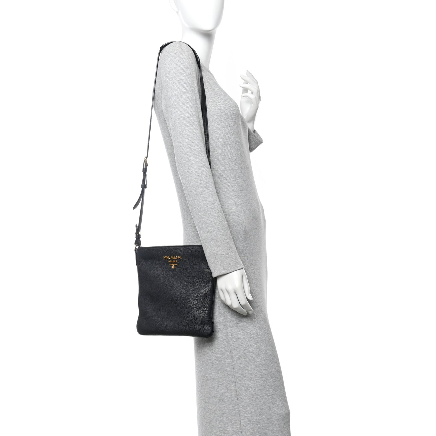 Vitello Daino Crossbody Bag Black