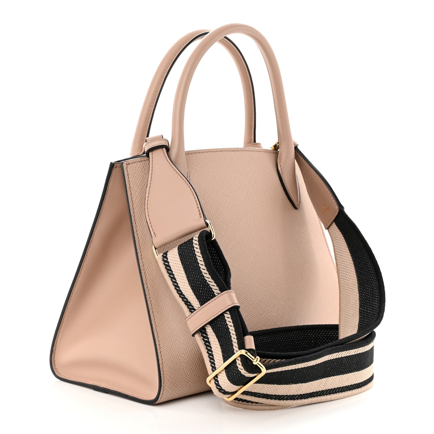 Saffiano Cuir Calfskin Small Monochrome Top Handle Tote Cipria