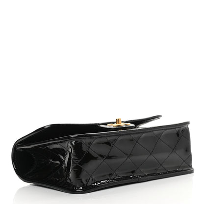 Chanel Patent Quilted Small School Memory Top Handle Flap Black 4 of 12