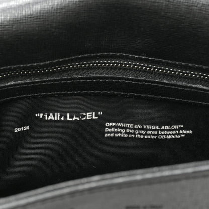 Off-White Saffiano Striped Diag Binder Clip Bag Black White 6 of 10