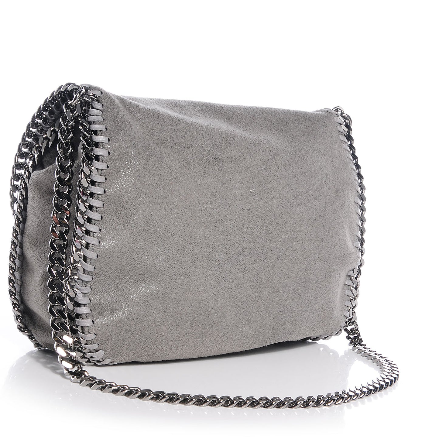Faux Leather Shaggy Deer Falabella Shoulder Bag Grey