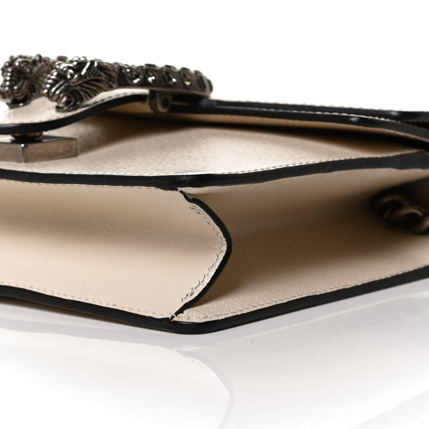 Textured Calfskin Crystal Mini Dionysus Shoulder Bag Mystic White