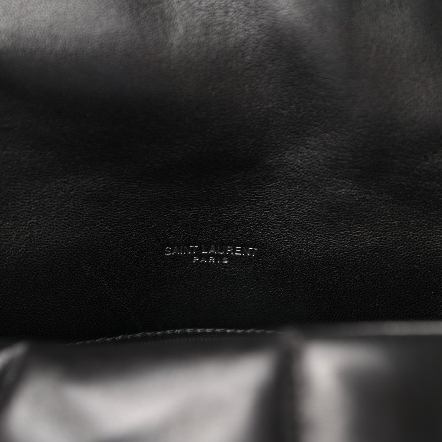 Lambskin Quilted Medium Loulou Puffer Monogram Chain Satchel Black