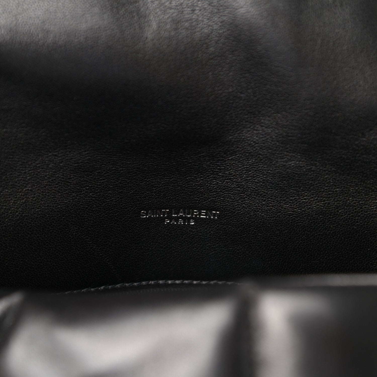 Saint Laurent Lambskin Quilted Medium Loulou Puffer Monogram Chain Satchel Black 7 of 10