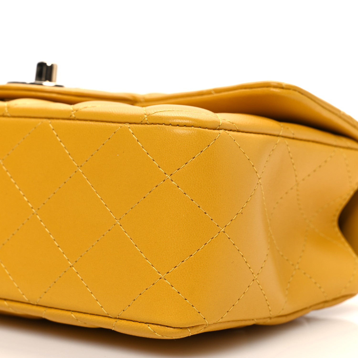 Chanel Lambskin Quilted Mini Top Handle Rectangular Flap Yellow 10 of 10