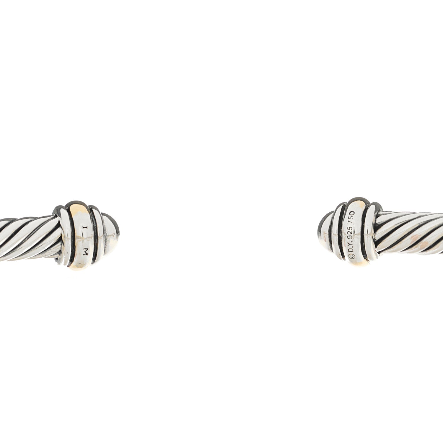 David Yurman Sterling Silver 18K Yellow Gold 4mm Cable Classics Bracelet 3 of 3