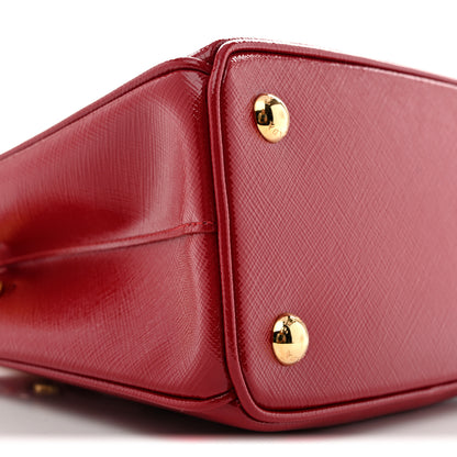 Prada Saffiano Vernice Mini Galleria Double Zip Tote Scarlatto 8 of 9