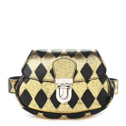 Gucci Metallic Cracked Calfskin Belt Bag Gold Black 1 of 11