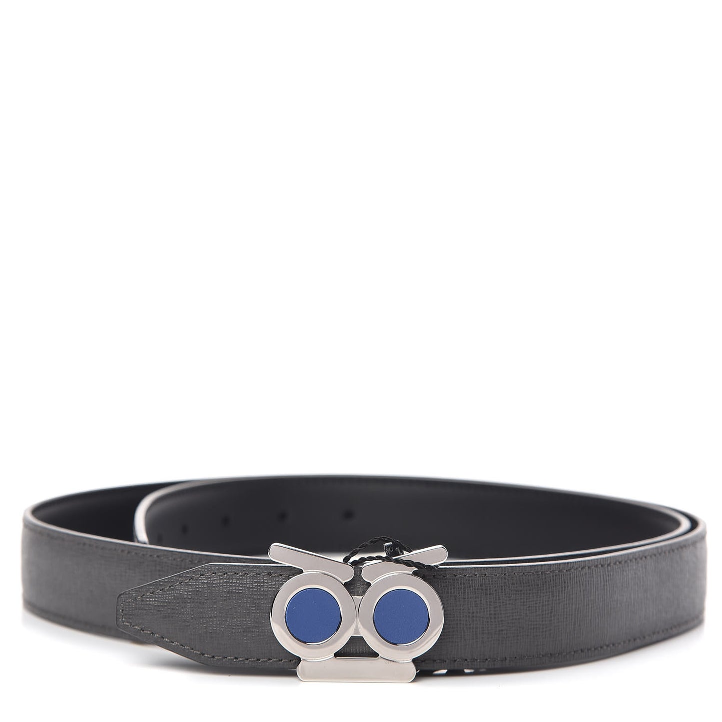 Vitello Liberty No Words Faces Reversible Belt 105 42 Black Asfalto