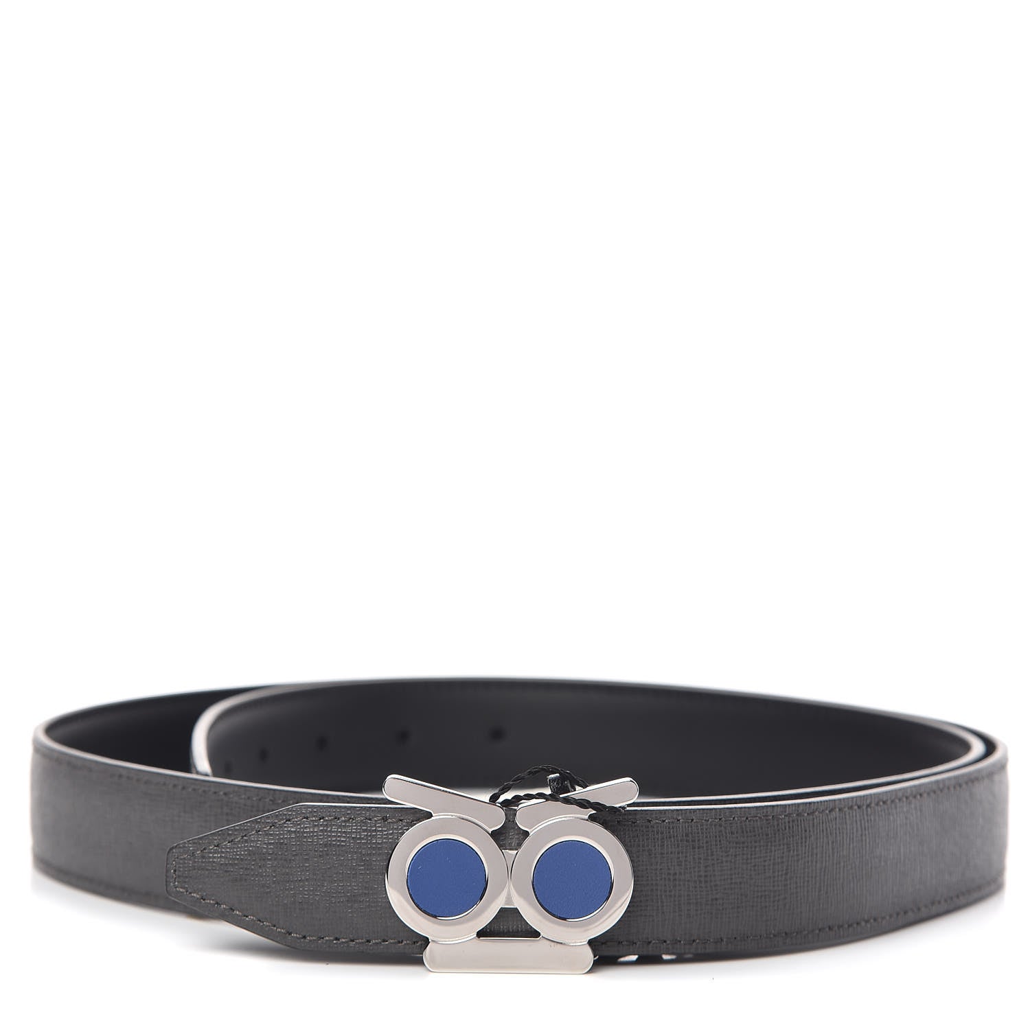 Fendi Vitello Liberty No Words Faces Reversible Belt 105 42 Black Asfalto 1 of 6