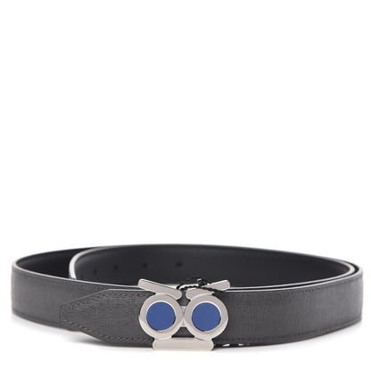 Fendi Vitello Liberty No Words Faces Reversible Belt 105 42 Black Asfalto 1 of 6