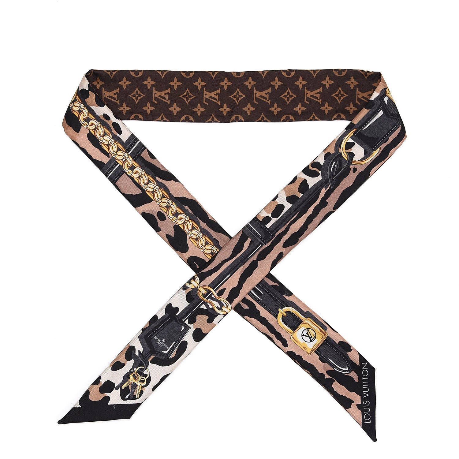 Louis Vuitton Silk Monogram Confidential Bandeau Marron 1 of 3