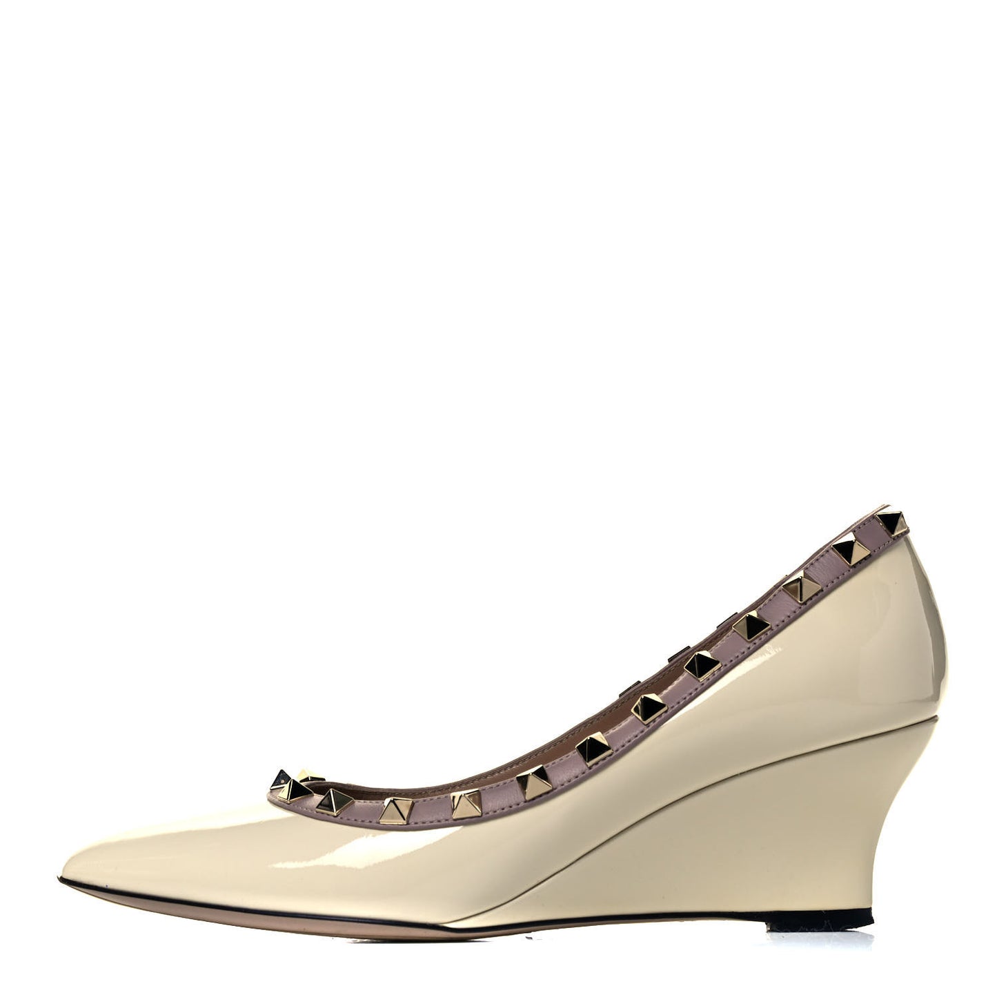 Patent Rockstud 70mm Wedges 36 Ivory Poudre
