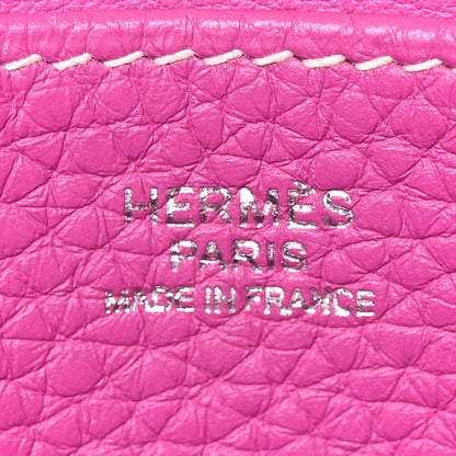 Hermes Taurillon Clemence Halzan 31 GM  Magnolia 6 of 10