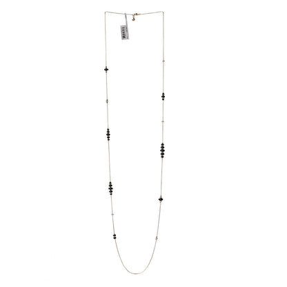 David Yurman 18K Yellow Gold Black Onyx Rio Rondelle Long Station Necklace 3 of 8