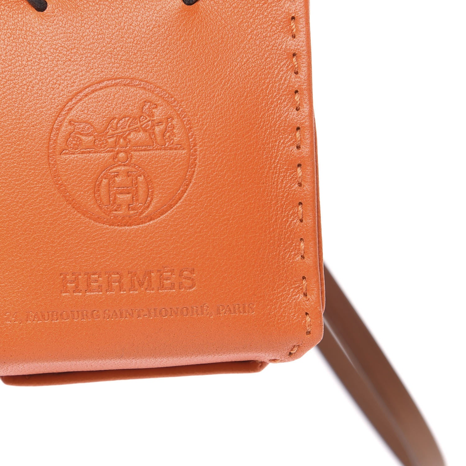 Hermes Milo Lambskin Swift Shopping Bag Charm Feu Gold 3 of 4