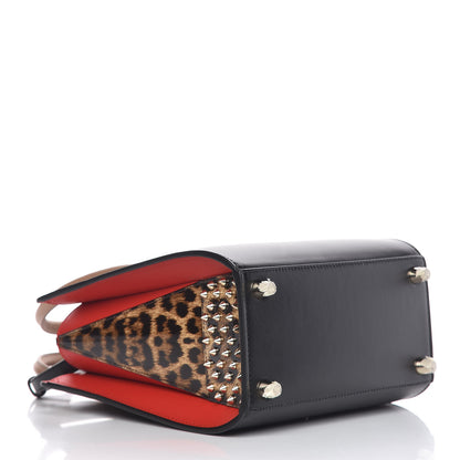 Christian Louboutin Calfskin Patent Leopard Studded Small Paloma Black 4 of 13