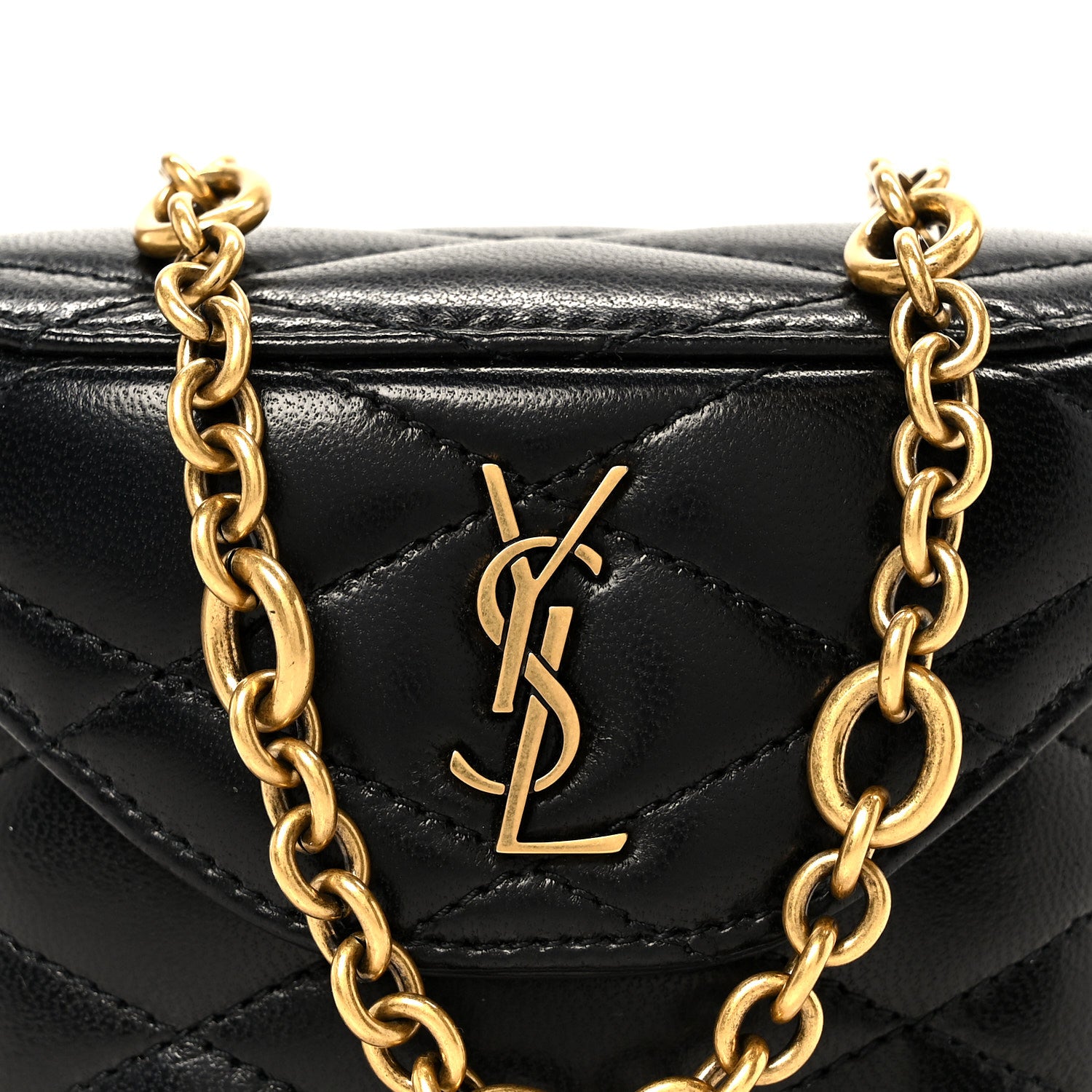 Saint Laurent Lambskin Matelasse Monogram June Chain Belt Bag 7 of 9